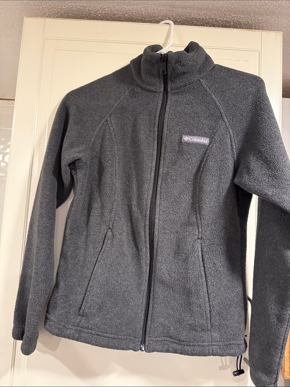 Columbia Women's Charcoal Full-Zip Teddy Fleece Jacket size XS petite 7:28